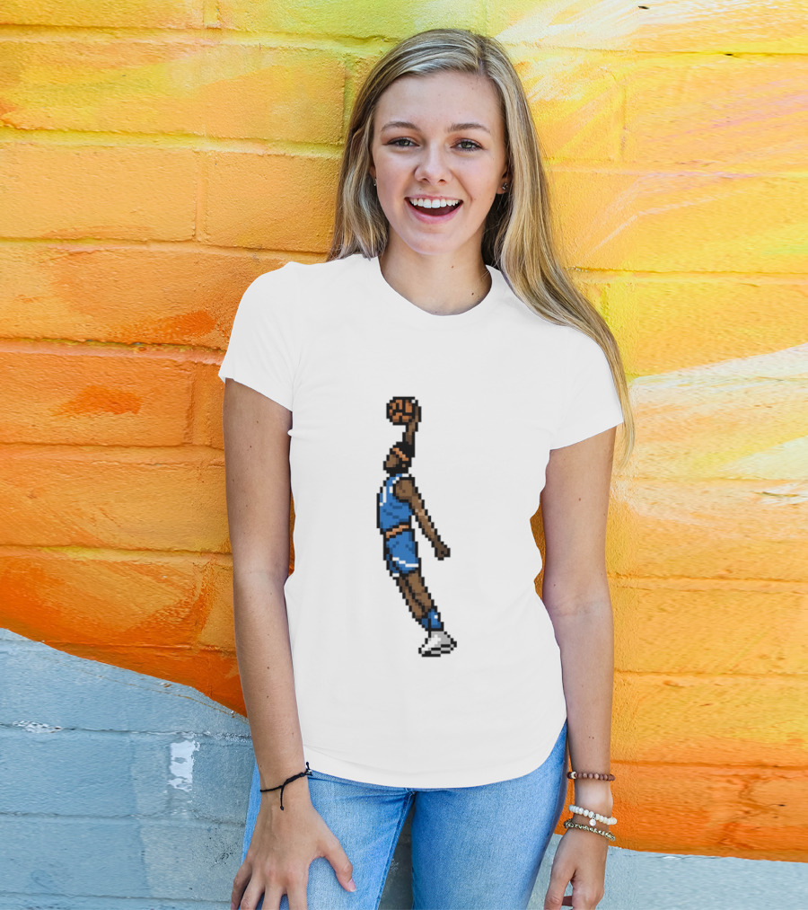 Mitchell Robinson Return Of The Mitch New York Knicks 8 Bit Retro Basketball Dunk T-Shirt