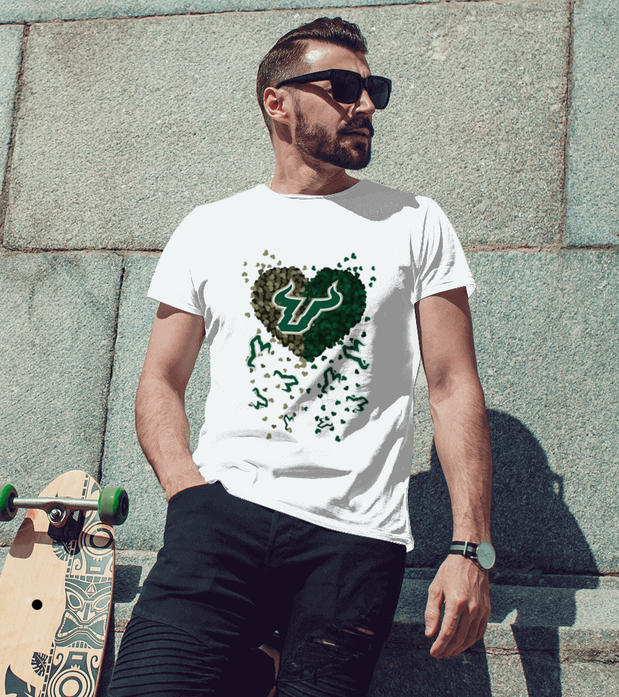 Heart Of South Florida Bulls 2026 Camo Green Bulls Fans T-Shirt