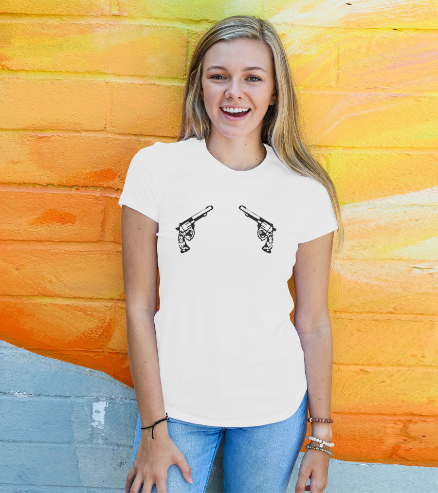 Conor McGregor Machine Gun Motif 2026 Dual Revolvers T-Shirt