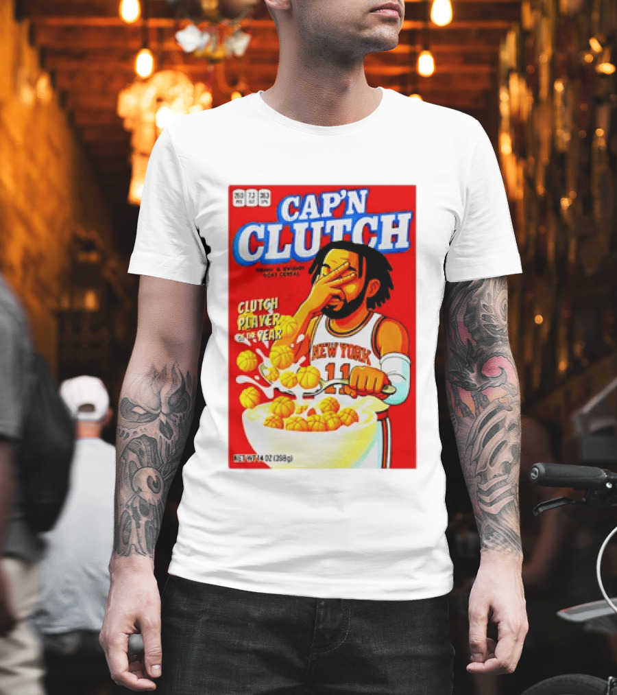 Cap'n Clutch New York Knicks Clutch Player Of The Year Cereal Box T-Shirt