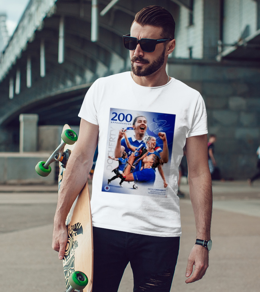 Nicola Docherty 200 Appearances Rangers Football Club Celebration T-Shirt