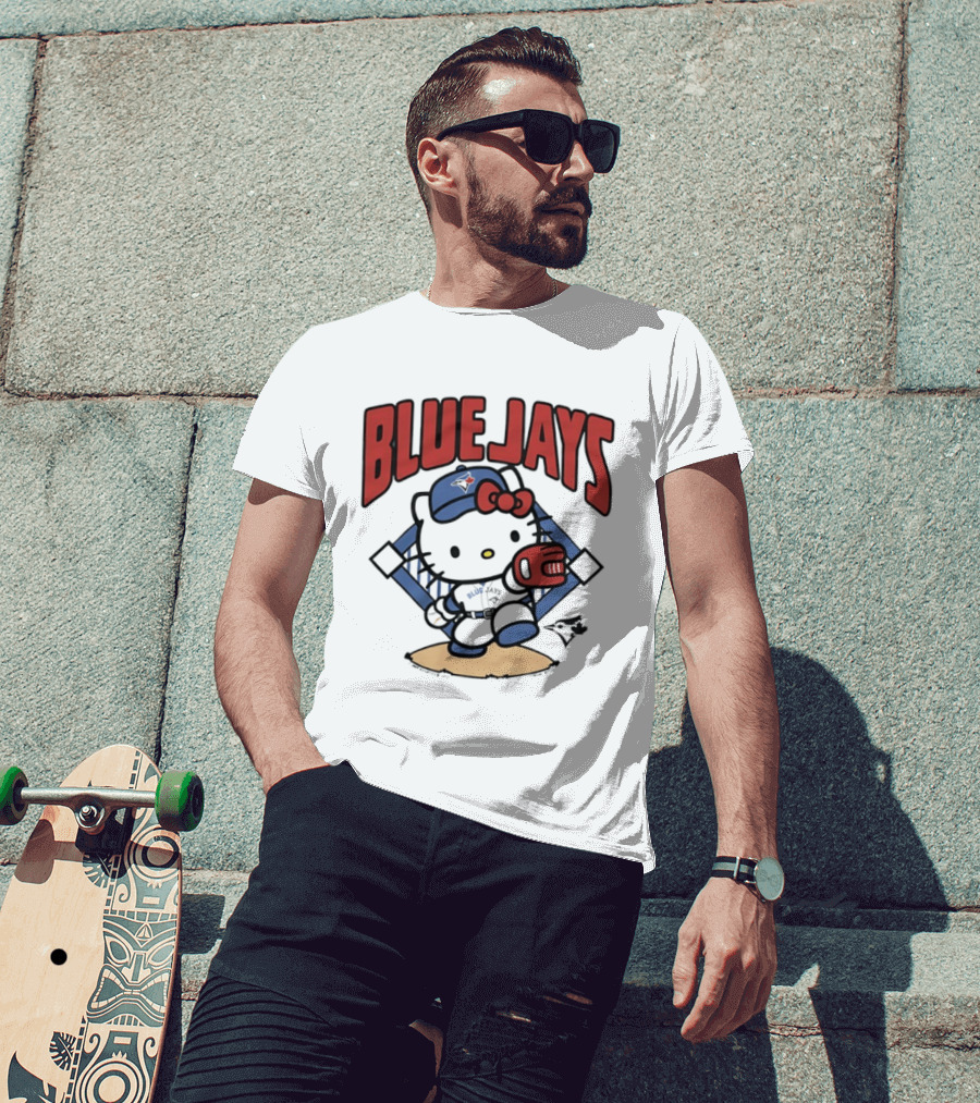 Toronto Blue Jays Hello Kitty Baseball Collaboration MLB T-Shirt