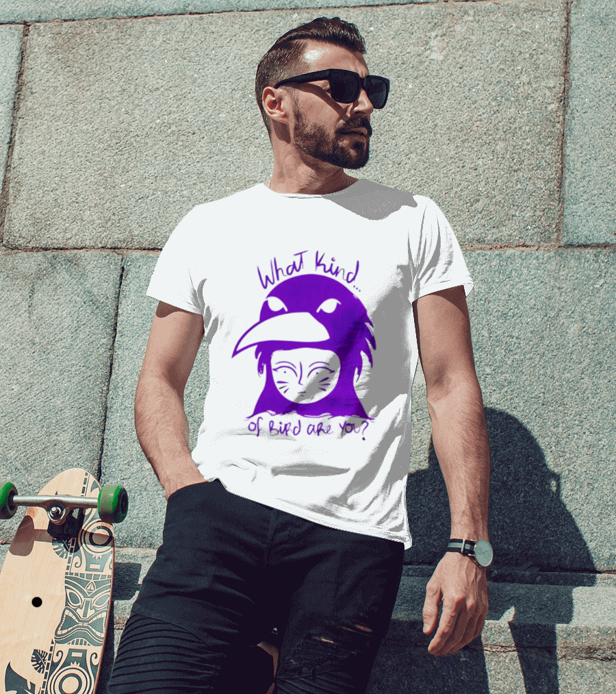 Moonrise Kingdom What Kind Of Bird Are You Purple Drawing T-Shirt