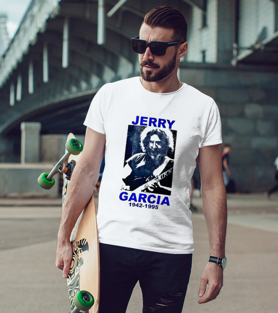 Jerry Garcia 1942 1995 Image With Guitar T-Shirt