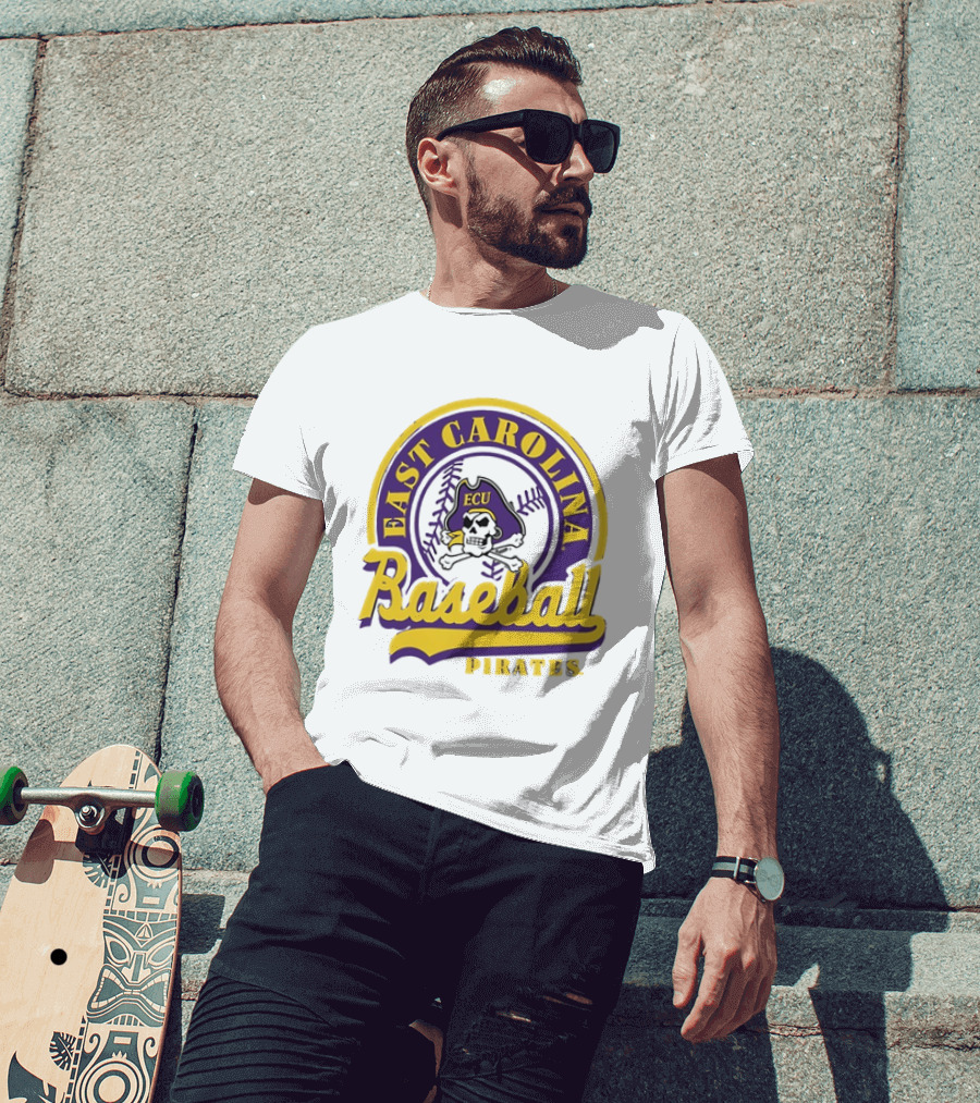 East Carolina Pirates ECU Baseball Skull T-Shirt
