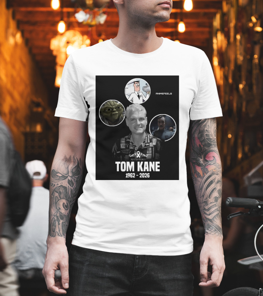 Rest In Peace Tom Kane 1962 2026 Animefeels Yoda T-Shirt
