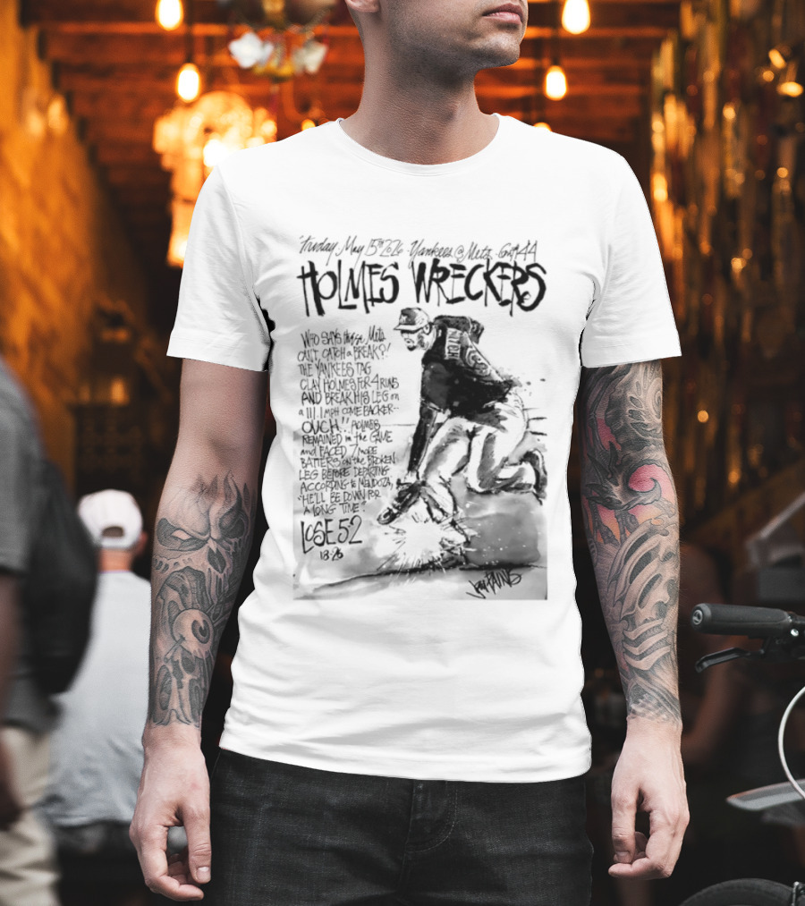 Holmes Wreckers New York Mets Baseball Pitcher Clay Holmes T-Shirt