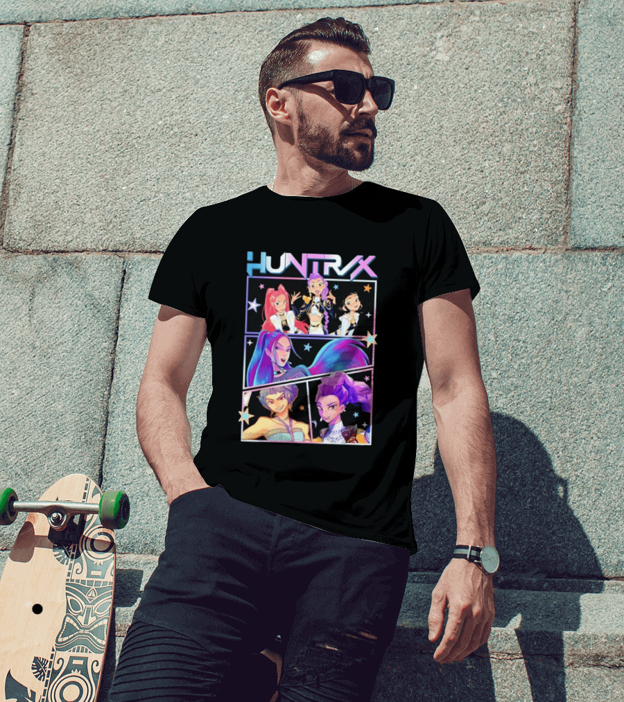 Huntrix Anime Character Panel Demon Hunter T-Shirt