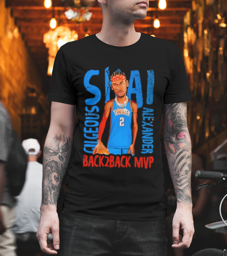 Shai Gilgeous Alexander Back 2 Back MVP Oklahoma City Basketball Player Number 2 T-Shirt