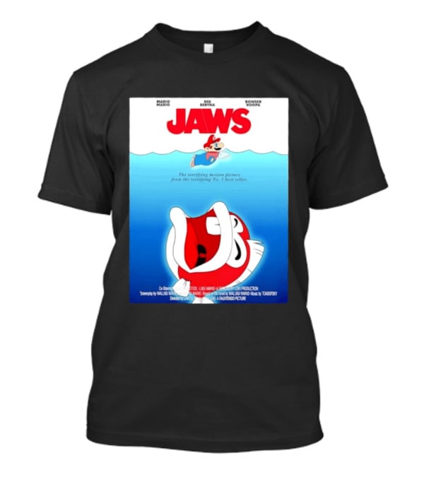 Mario Jaws Big Bertha Bowser Koopa Movie T-Shirt