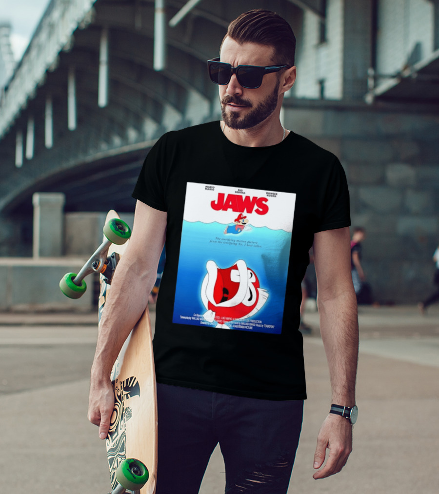Mario Jaws Big Bertha Bowser Koopa Movie T-Shirt