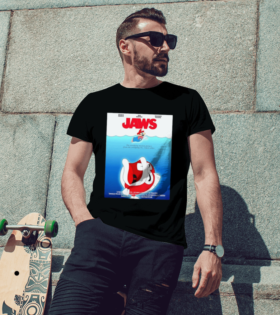 Mario Jaws Big Bertha Bowser Koopa Movie T-Shirt