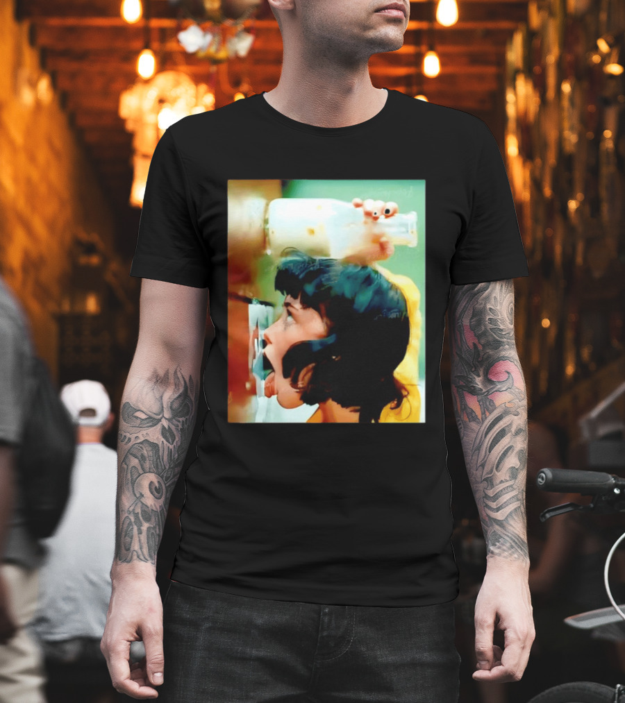 The Girl With Banging Head Licking Milk Scene T-Shirt