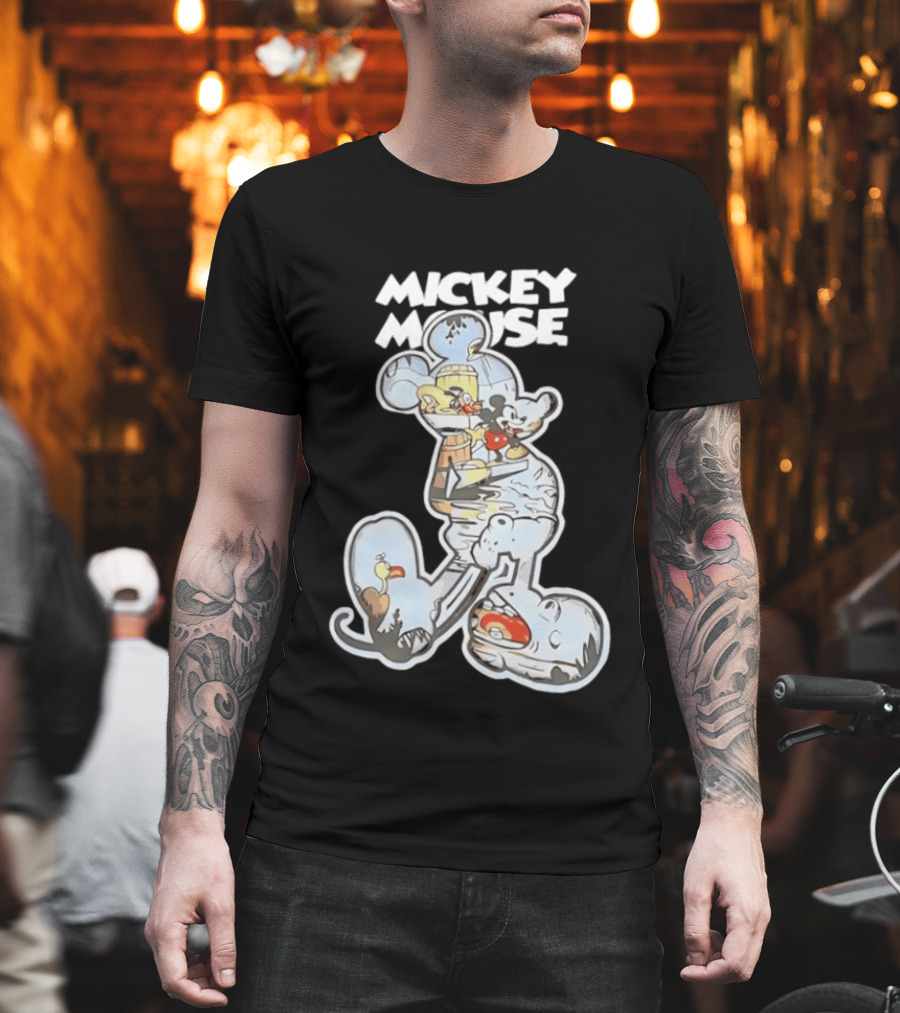 Mickey Mouse Steamboat Willie Vintage Cartoon Disney T-Shirt