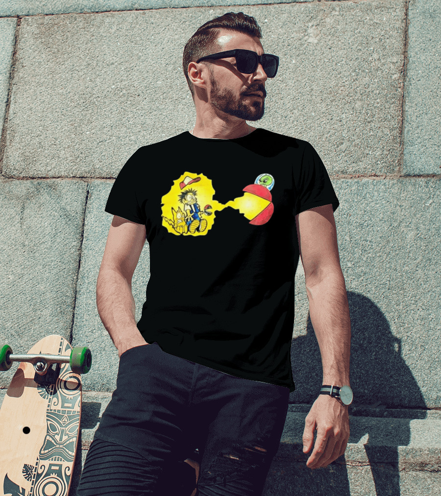 Pokémon Alien Nation Meets Pac Man Mashup T-Shirt