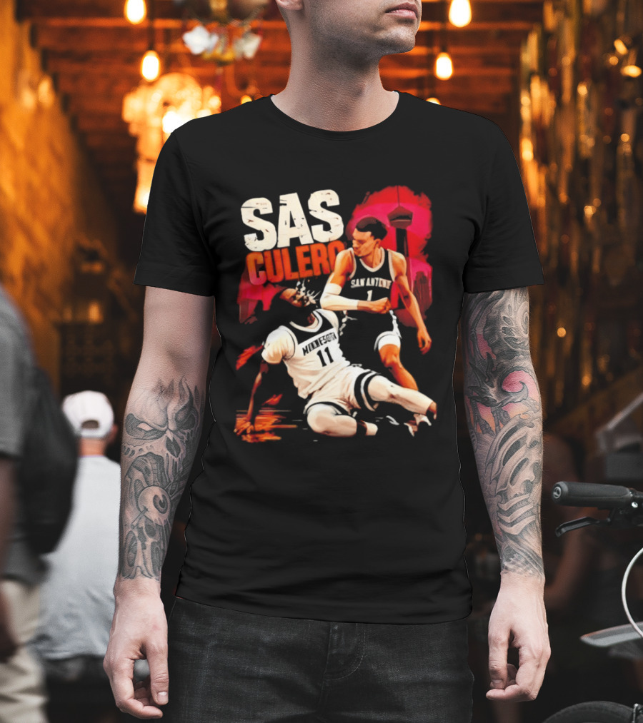 Sas Culero Victor Wembanyama Elbow Naz Reid Basketball 90s Style Retro Vintage 90s NBA T-Shirt