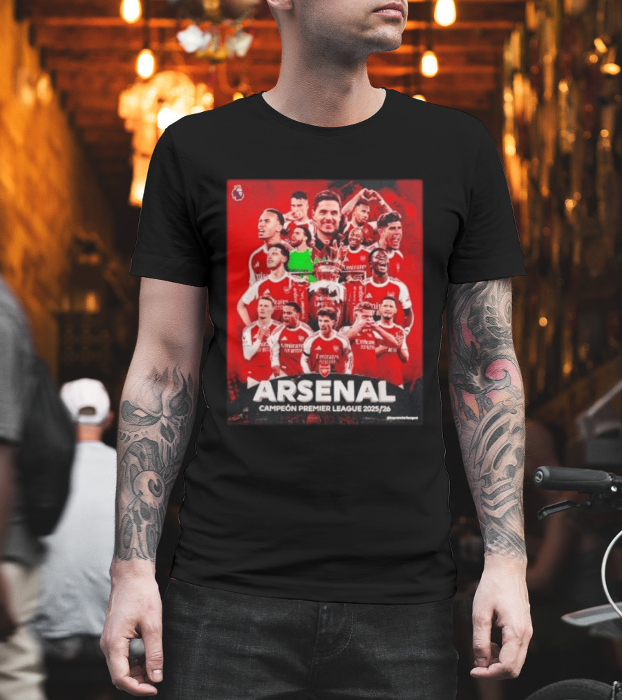 Arsenal Campeón Premier League 2025 2026 Team Players Celebration T-Shirt