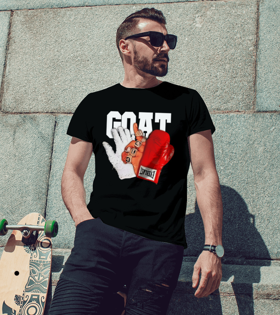 GOAT Michael Jordan Mike Tyson Chicago Bulls 23 Jackson Glove T-Shirt