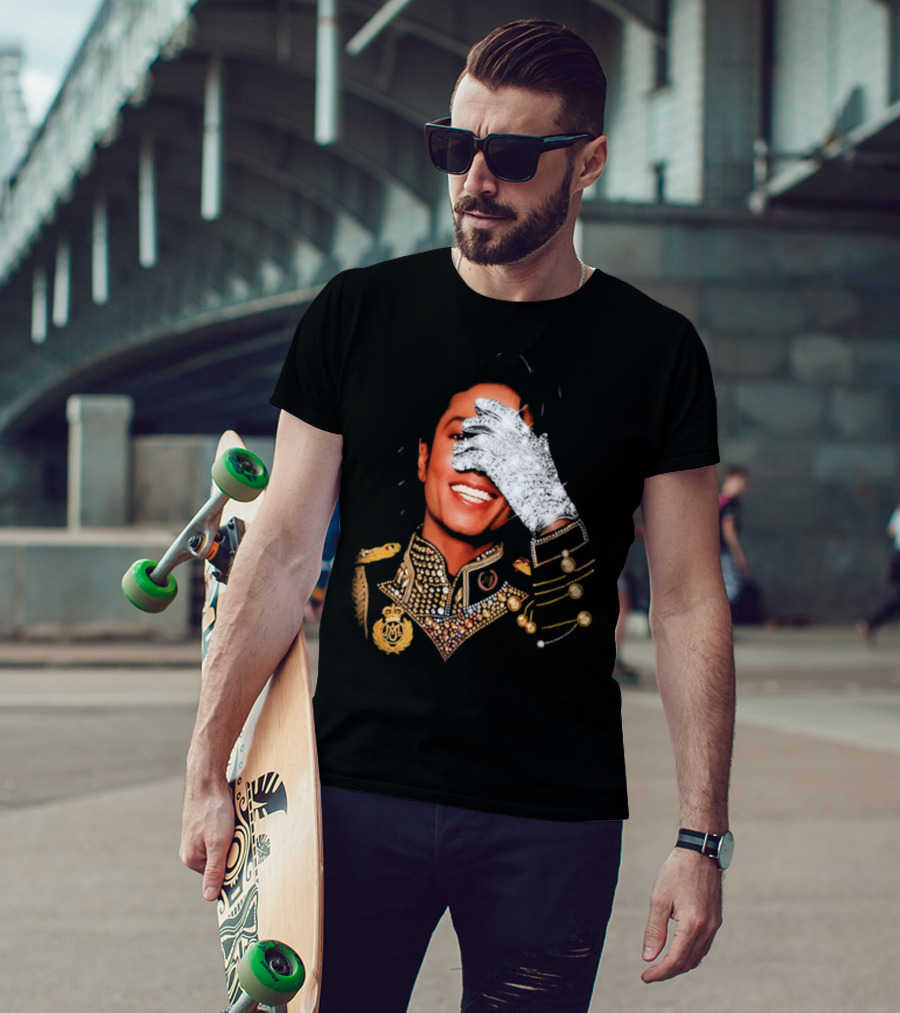 Jackson Drake Iceman King Of Pop Diamond Glove 2026 Gold Embellished Uniform T-Shirt
