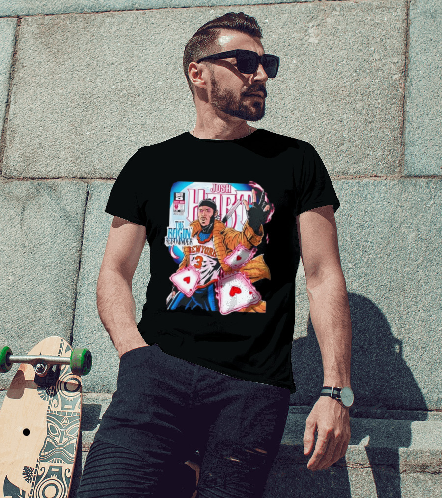 Josh Hart The Ragin' Rebounder Knicks New York Comic Style Basketball Cards T-Shirt