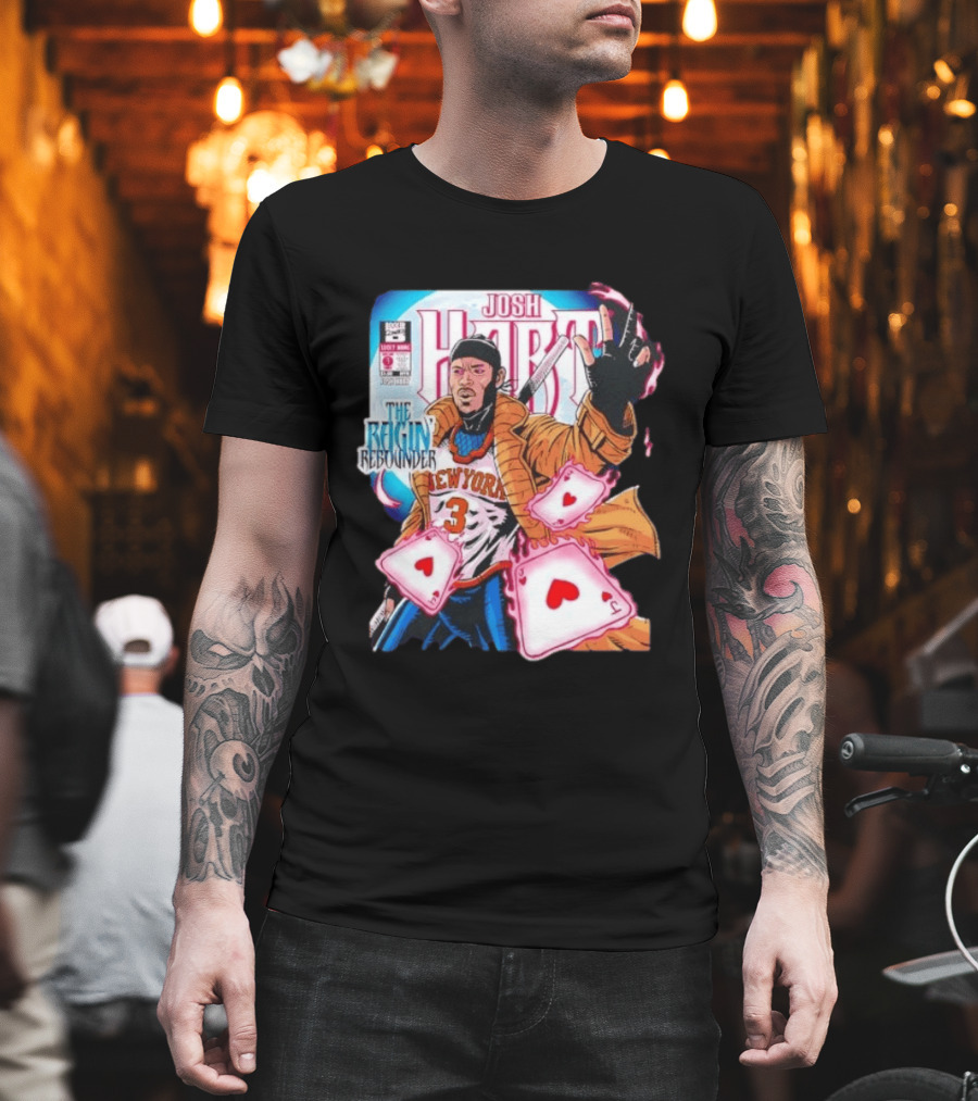 Josh Hart The Ragin' Rebounder Knicks New York Comic Style Basketball Cards T-Shirt