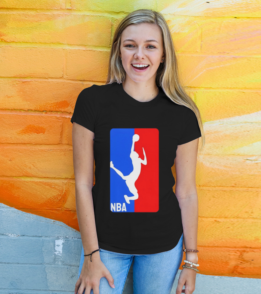 NBA Basketball 2026 Dunk Silhouette Red Blue T-Shirt