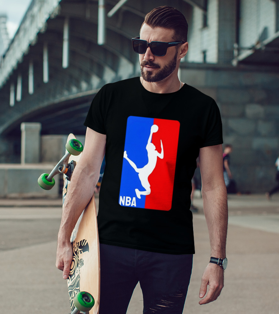 NBA Basketball 2026 Dunk Silhouette Red Blue T-Shirt
