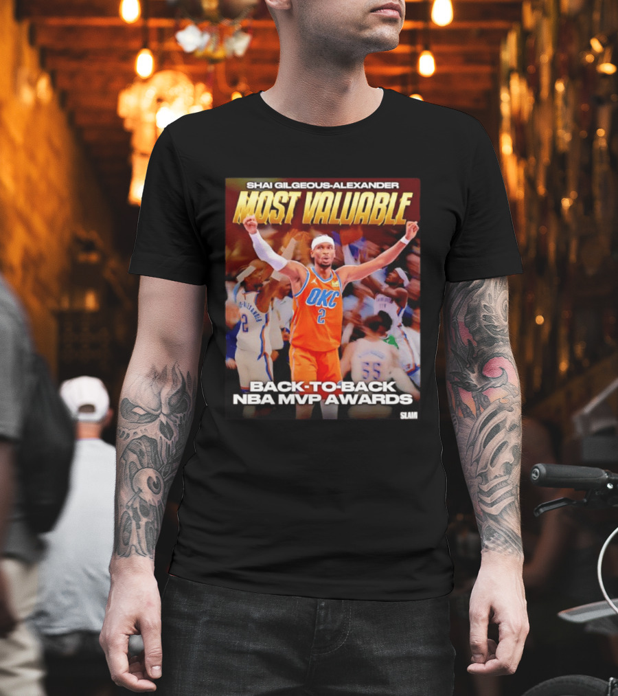 Shai Gilgeous Alexander Oklahoma City Thunder Most Valuable Back To Back NBA MVP Awards T-Shirt