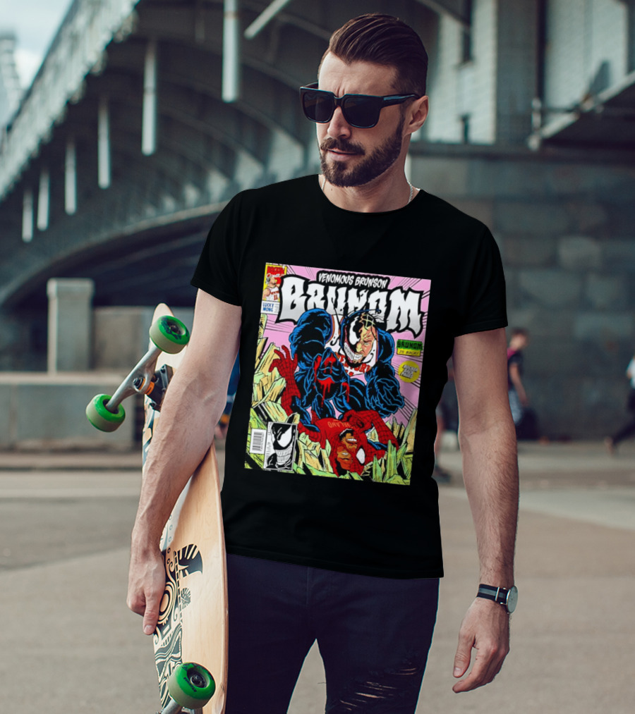 Venomous Brunson Venom X Jalen Brunson Marvel Comic Brunes Back Cover Price T-Shirt