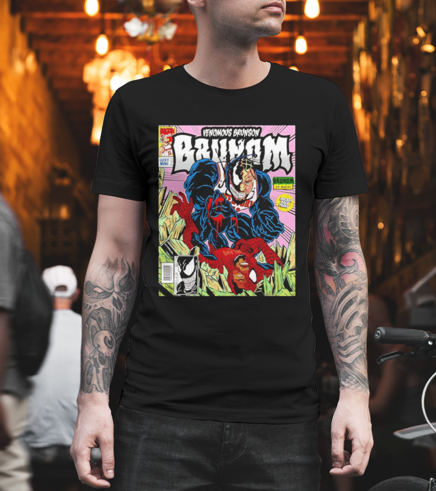 Venomous Brunson Venom X Jalen Brunson Marvel Comic Brunes Back Cover Price T-Shirt