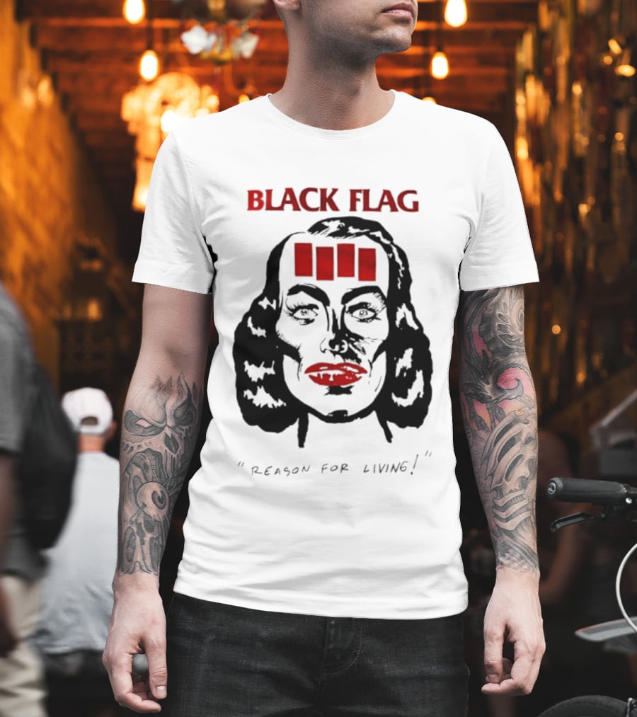 Black Flag Reason For Living Rare 80s T-Shirt