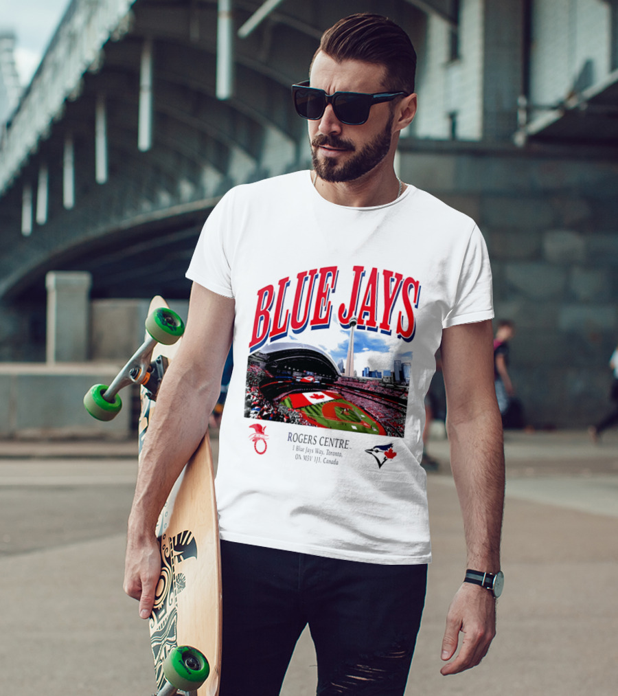 Blue Jays Rogers Centre Toronto Skyline CN Tower Baseball Stadium Canada T-Shirt