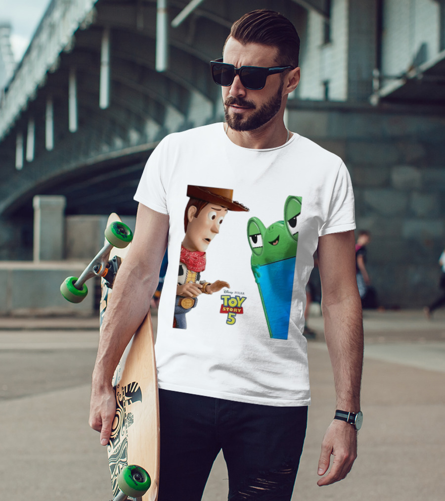 Toy Story 5 Woody And Animated Frog Encounter T-Shirt