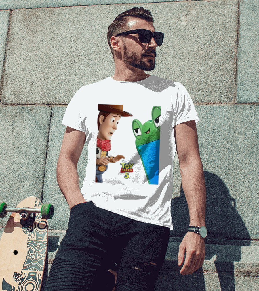 Toy Story 5 Woody And Animated Frog Encounter T-Shirt