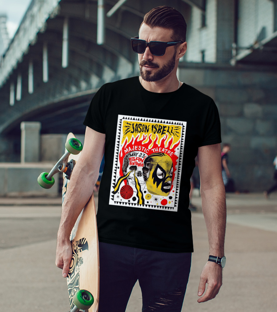 Jason Isbell May 23 San Antonio Majestic Theatre Skull And Mask T-Shirt