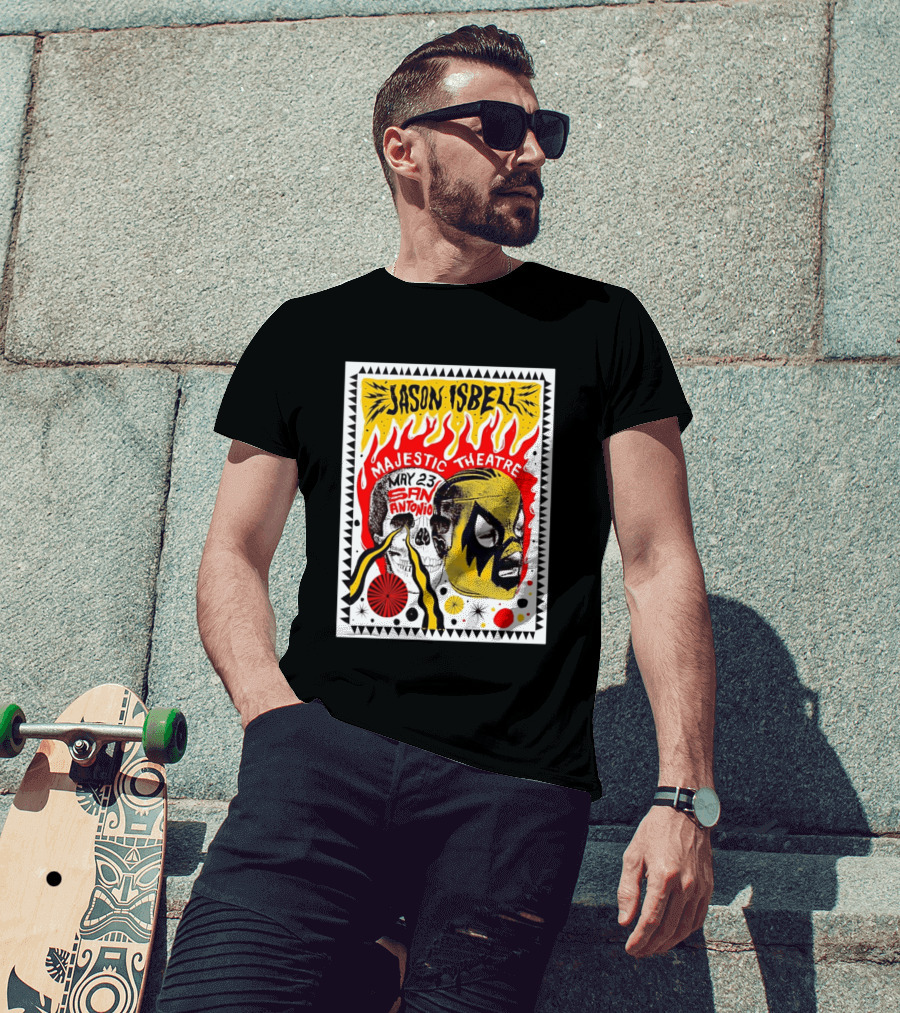 Jason Isbell May 23 San Antonio Majestic Theatre Skull And Mask T-Shirt