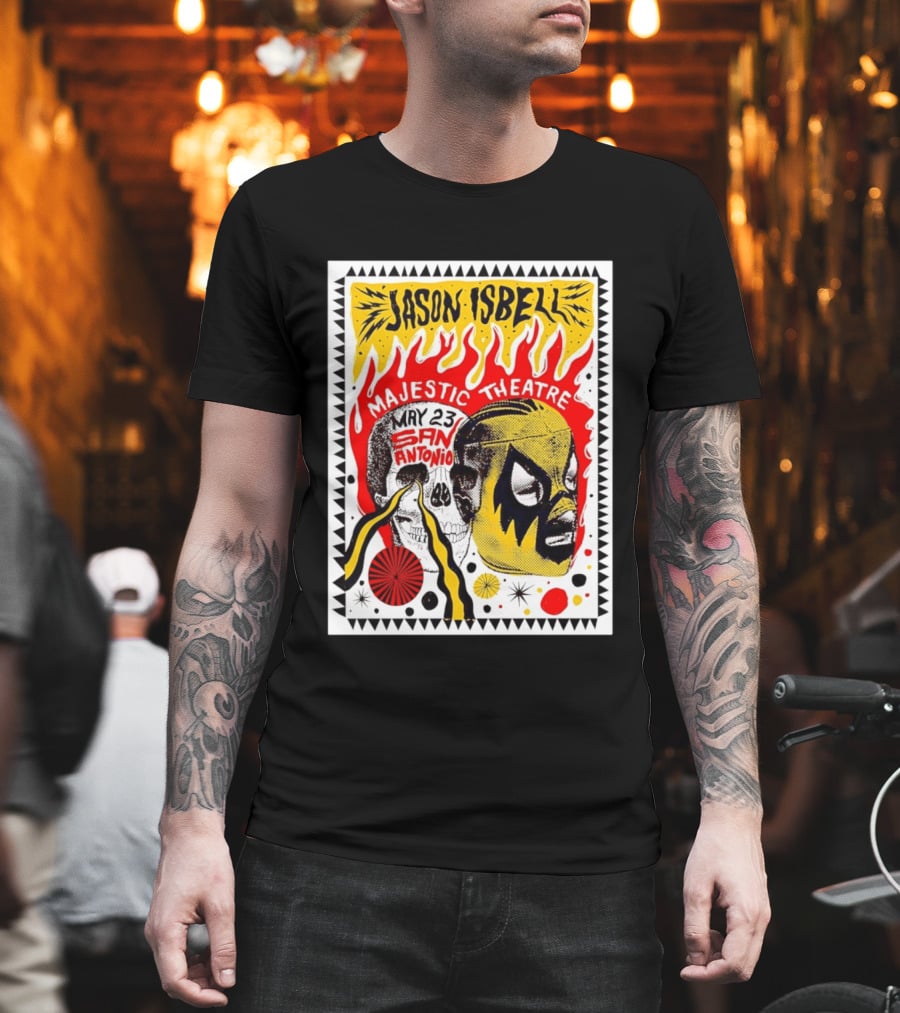 Jason Isbell May 23 San Antonio Majestic Theatre Skull And Mask T-Shirt