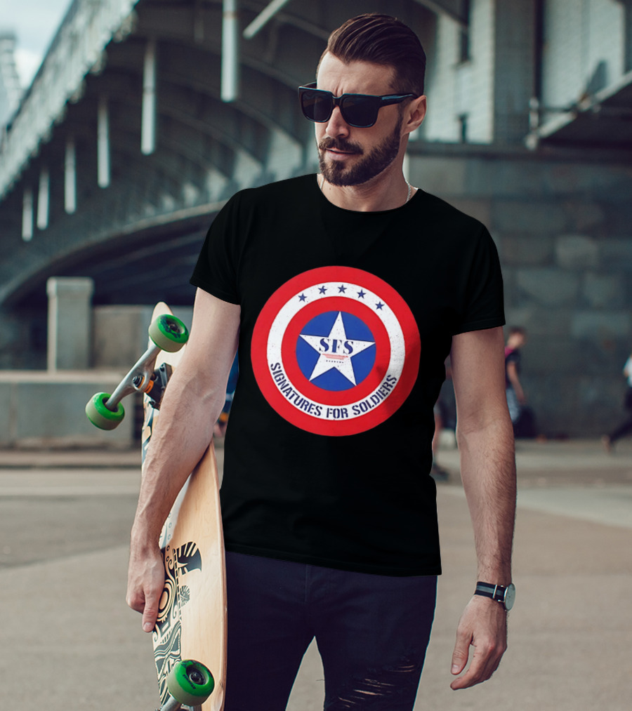 Signatures For Soldiers SFS Captain America Star Shield T-Shirt