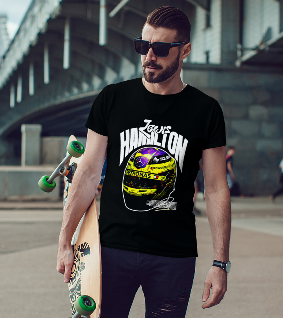 Jewis Hamilton Petronas Racing Helmet 2024 Mercedes T-Shirt