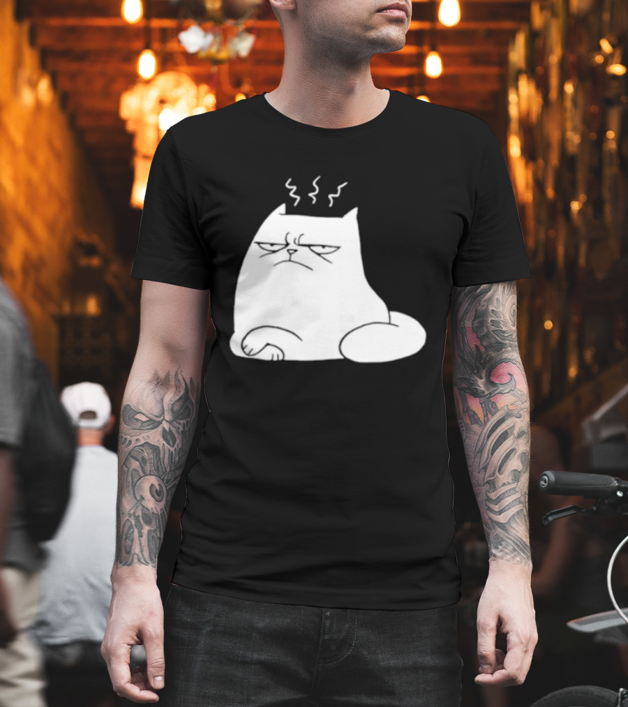 Judgement Cat Grumpy Steaming Expression T-Shirt