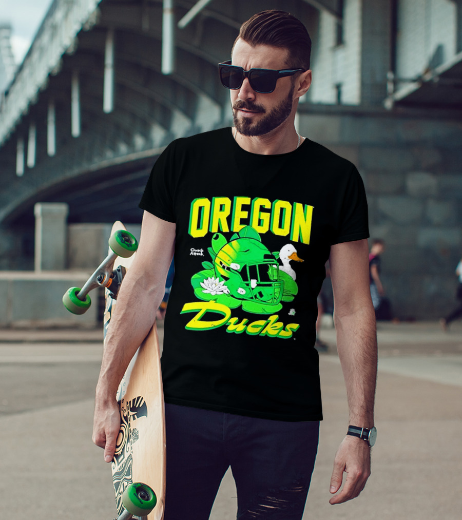 Oregon Ducks Football Helmet And Duck T-Shirt