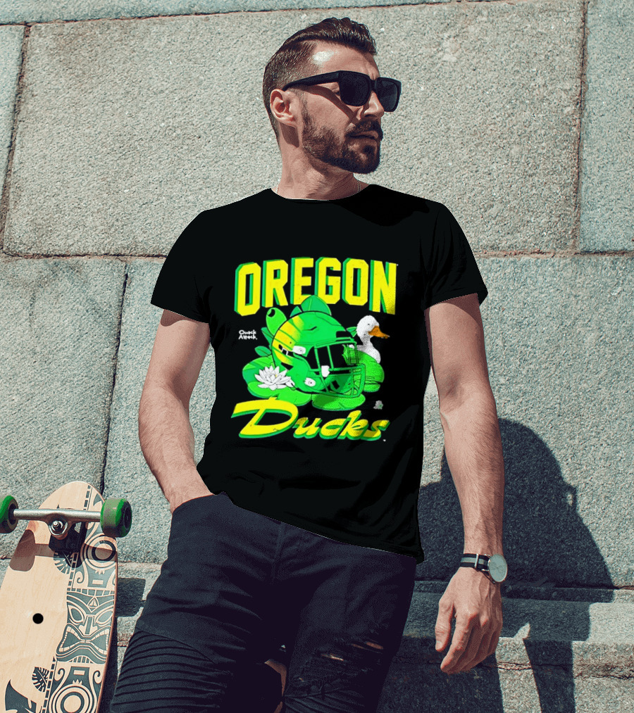 Oregon Ducks Football Helmet And Duck T-Shirt