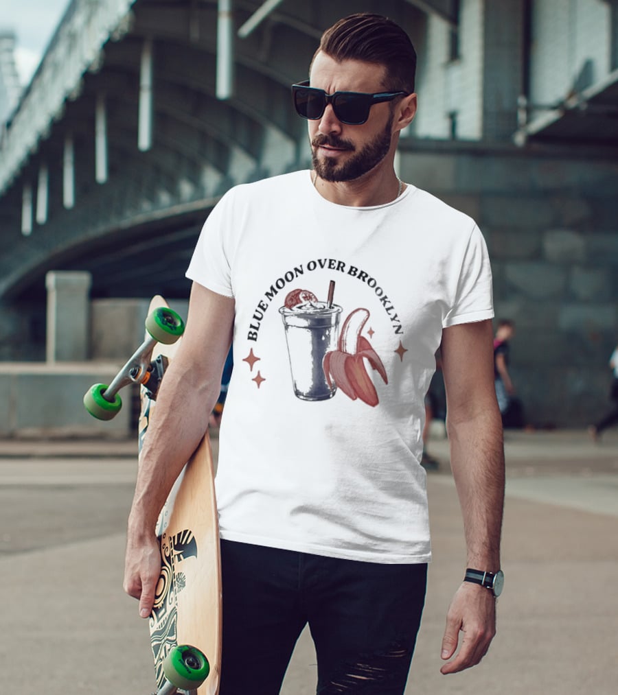 Blue Moon Over Brooklyn Banana Drink Astronaut T-Shirt