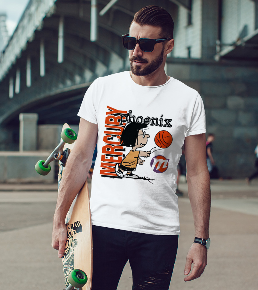 Phoenix Mercury WNBA Peanuts Marcie Basketball Collaboration T-Shirt