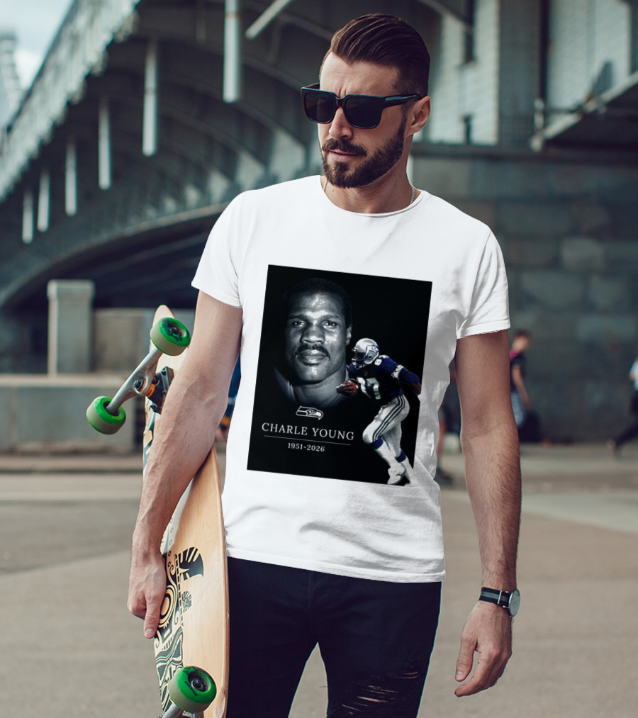 Seattle Seahawks Charle Young 1951 2026 Remembrance T-Shirt