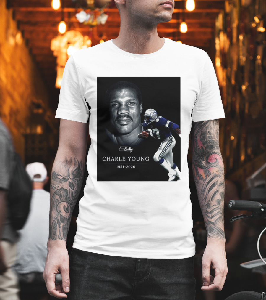 Seattle Seahawks Charle Young 1951 2026 Remembrance T-Shirt
