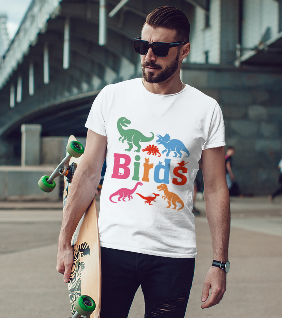Birds Dinosaurs Colorful Dinosaur T-Shirt