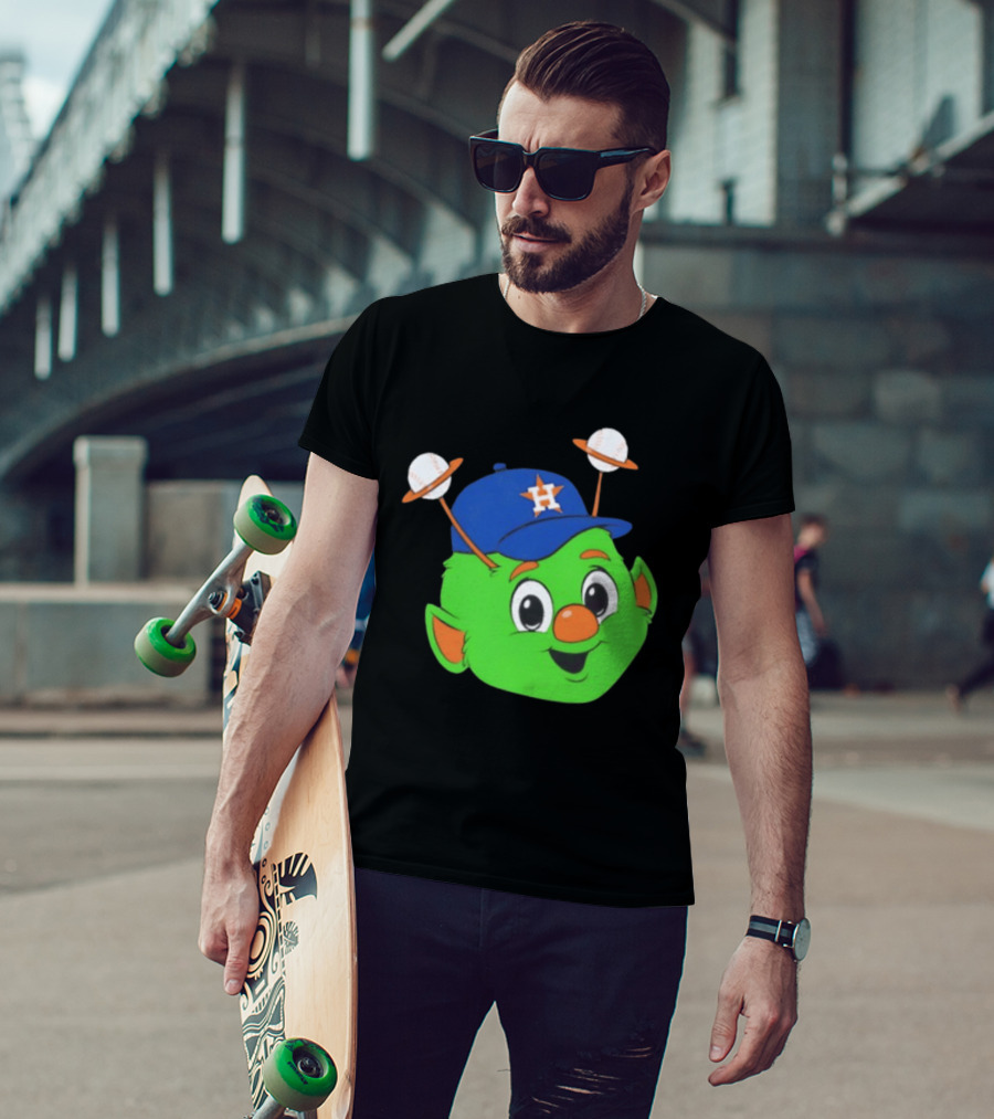 Houston Astros Orbit Character Face With Baseball Antennae T-Shirt