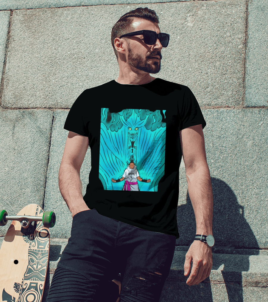 Victor Wembanyama Sasuke Susanoo Spurs Basketball Anime T-Shirt