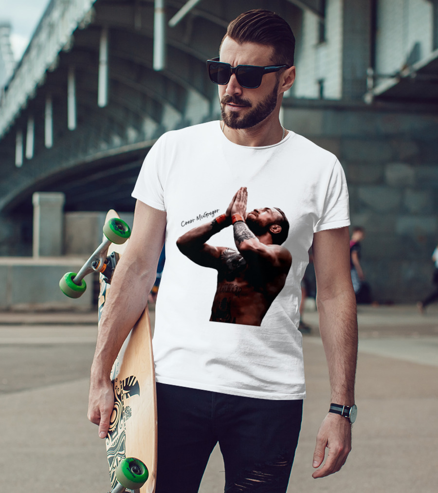 Conor McGregor Returning Pray Pose Tattooed MMA Fighter T-Shirt